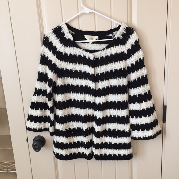 Anthropologie Black and White HWR/HRW Sweater - Picture 2 of 6